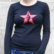 Longsleeves "Fernsehturm roter Stern" black,Women