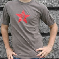 Stuttgart T-Shirt "Fernsehturm roter Stern" brown