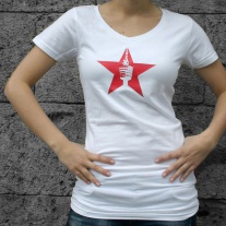 T-Shirt "Fernsehturm roter Stern" white